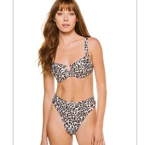 NEVER WORN bikini 2 piece cheetah print -Montauk brand